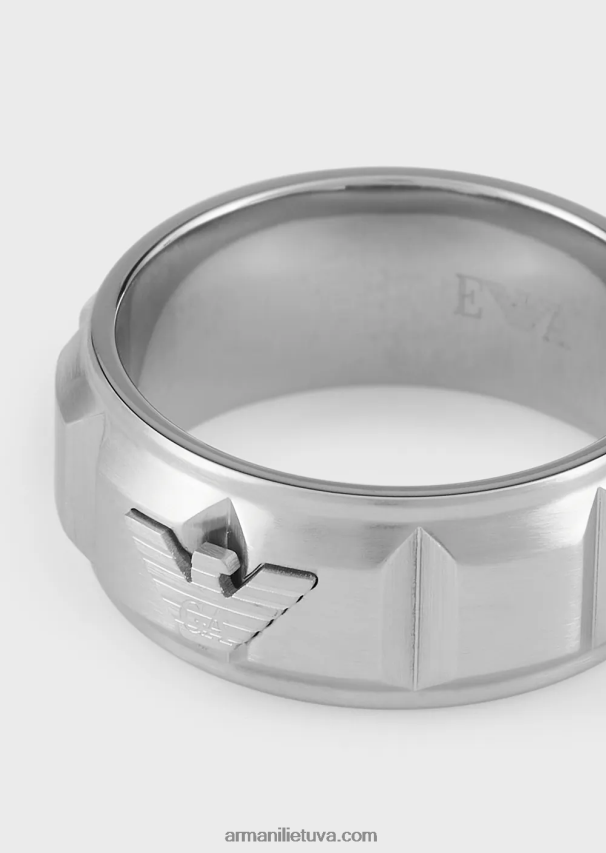 vyrų sidabras Armani nerūdijančio plieno juostos žiedas 02482X2093