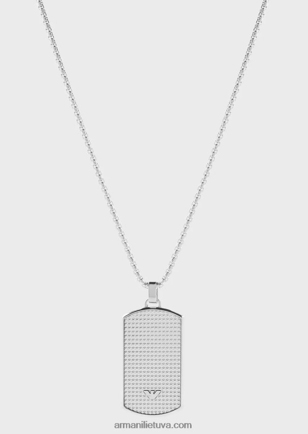 vyrų sidabras Armani nerūdijančio plieno kaklo papuošalas su šunimi 02482X2085