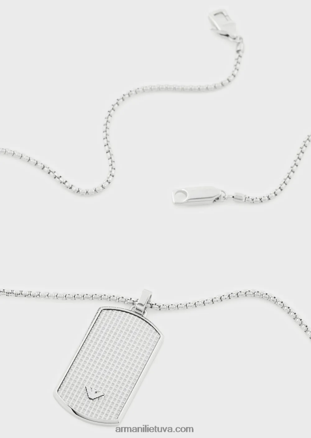 vyrų sidabras Armani nerūdijančio plieno kaklo papuošalas su šunimi 02482X2085