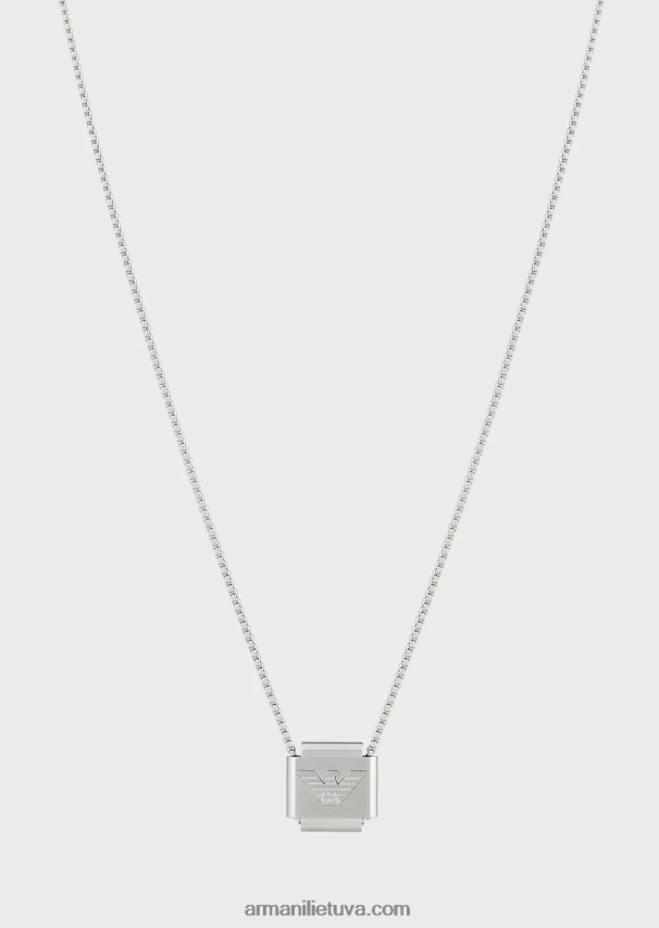 vyrų sidabras Armani nerūdijančio plieno pakabukas karoliai 02482X2078