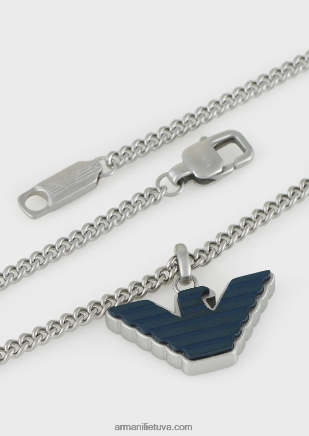 vyrų sidabras Armani nerūdijančio plieno pakabukas karoliai 02482X2108