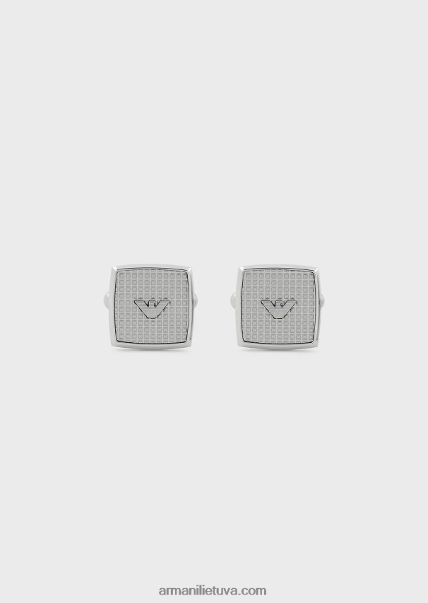 vyrų sidabras Armani nerūdijančio plieno rankogalių segtukai 02482X2086