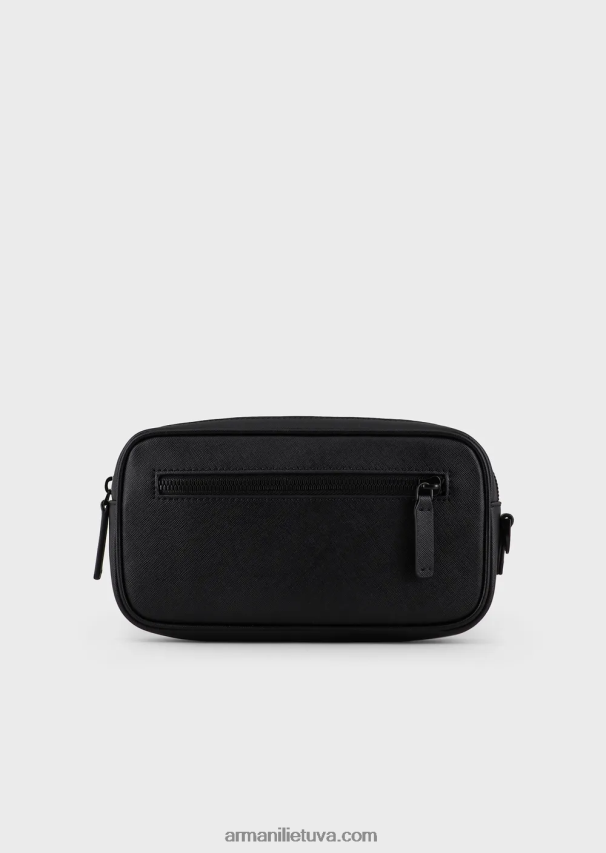 vyrųArmani Saffiano-print regeneruotos odos skalbimo krepšys 02482X2208