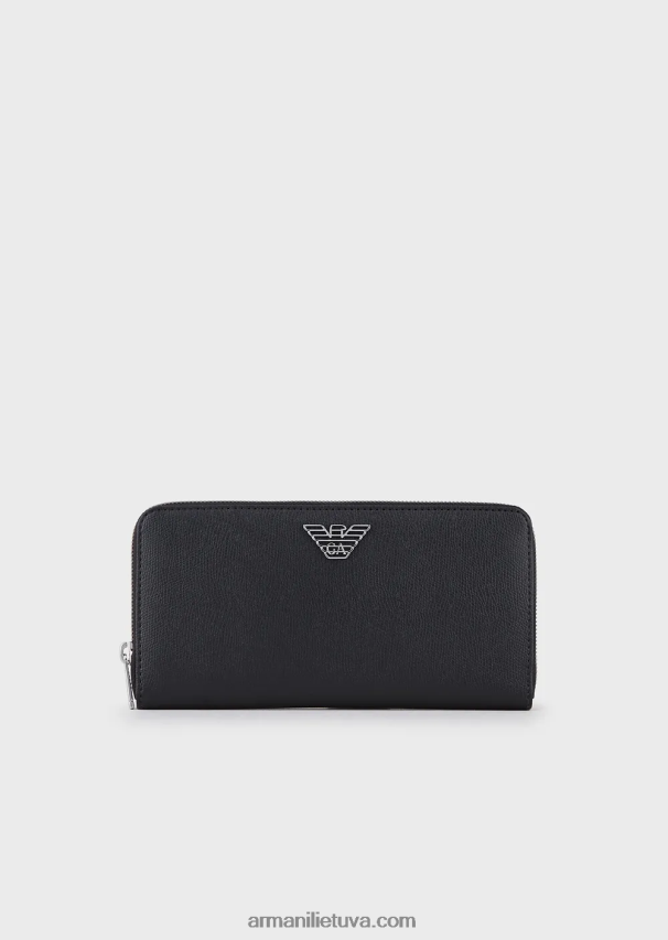 vyrųArmani apvyniojama piniginė su užtrauktuku su erelio plokštele 02482X2221