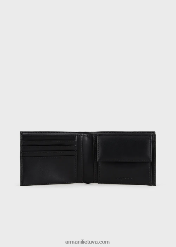 vyrųArmani piniginė su erelio plokštele ir pinigine moneta 02482X2223