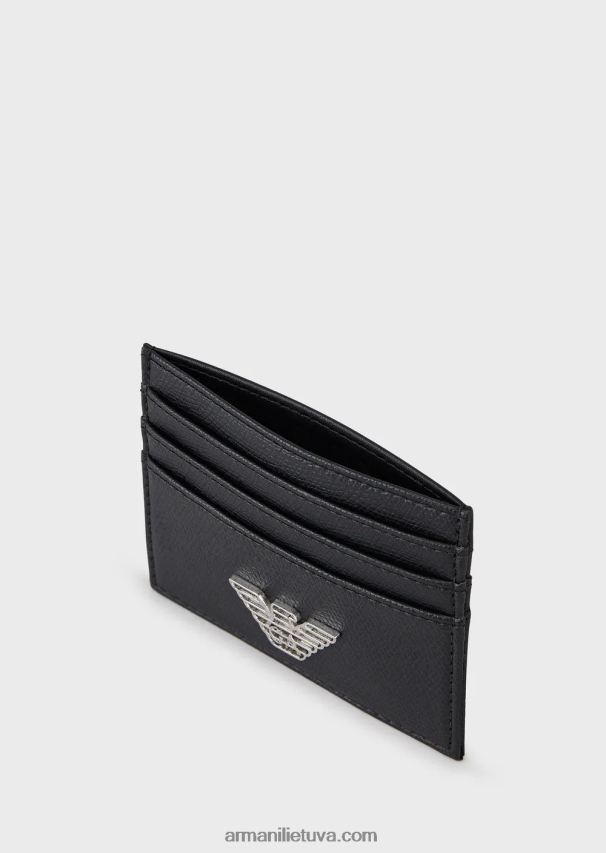 vyrų juodas Armani dovanų dėžutė su erelio plokštelės kortelių laikikliu ir pinigine 02482X2183