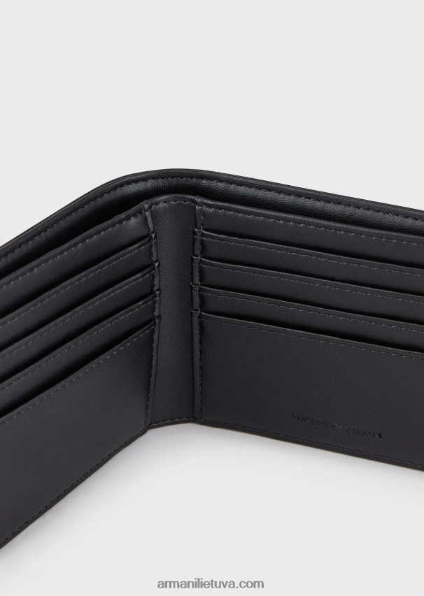 vyrų juodas Armani dovanų dėžutė su erelio plokštelės kortelių laikikliu ir pinigine 02482X2183